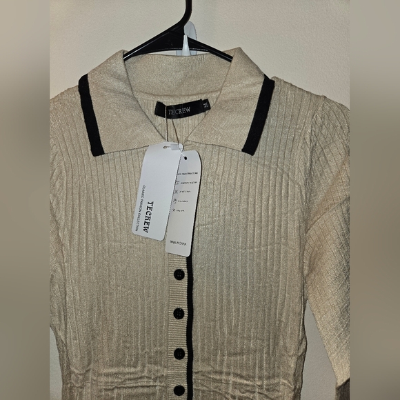 Women's Long Sleeve Sweater Dress - Picture 6 of 8